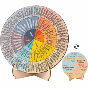 Feelings Wheel Therapy,Office Desk Decor,Double Sided Mental Health