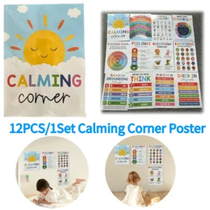 12 Calming Corner Posters For Classroom Feelings Wheel Chart &