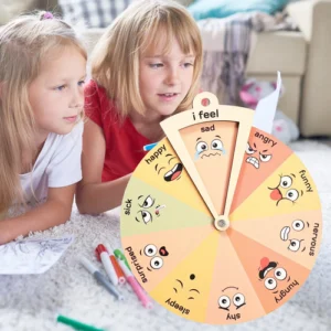 Wooden Children's Feelings  Emotional Board  Wheel Educational