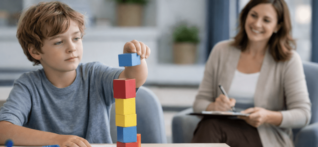 Child completing ADHD assessment